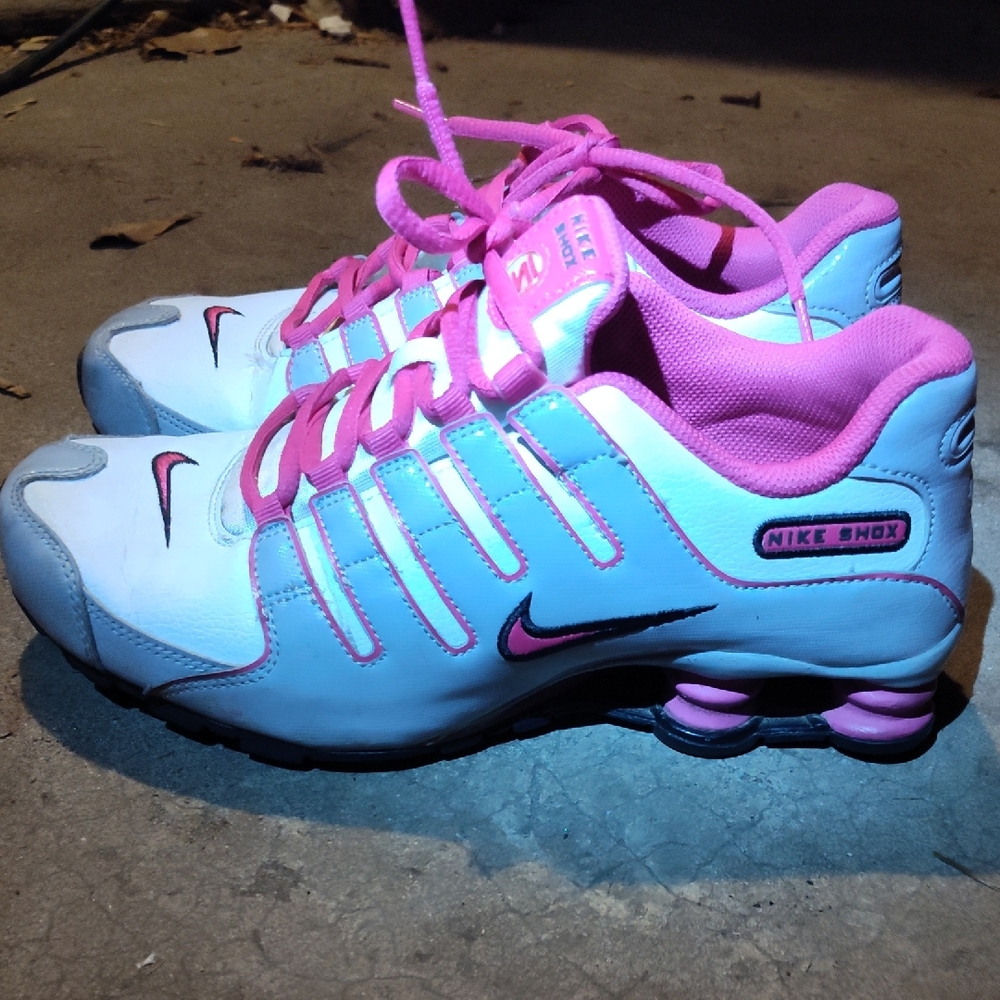 Nike Shox White and Pink Athletic Shoes